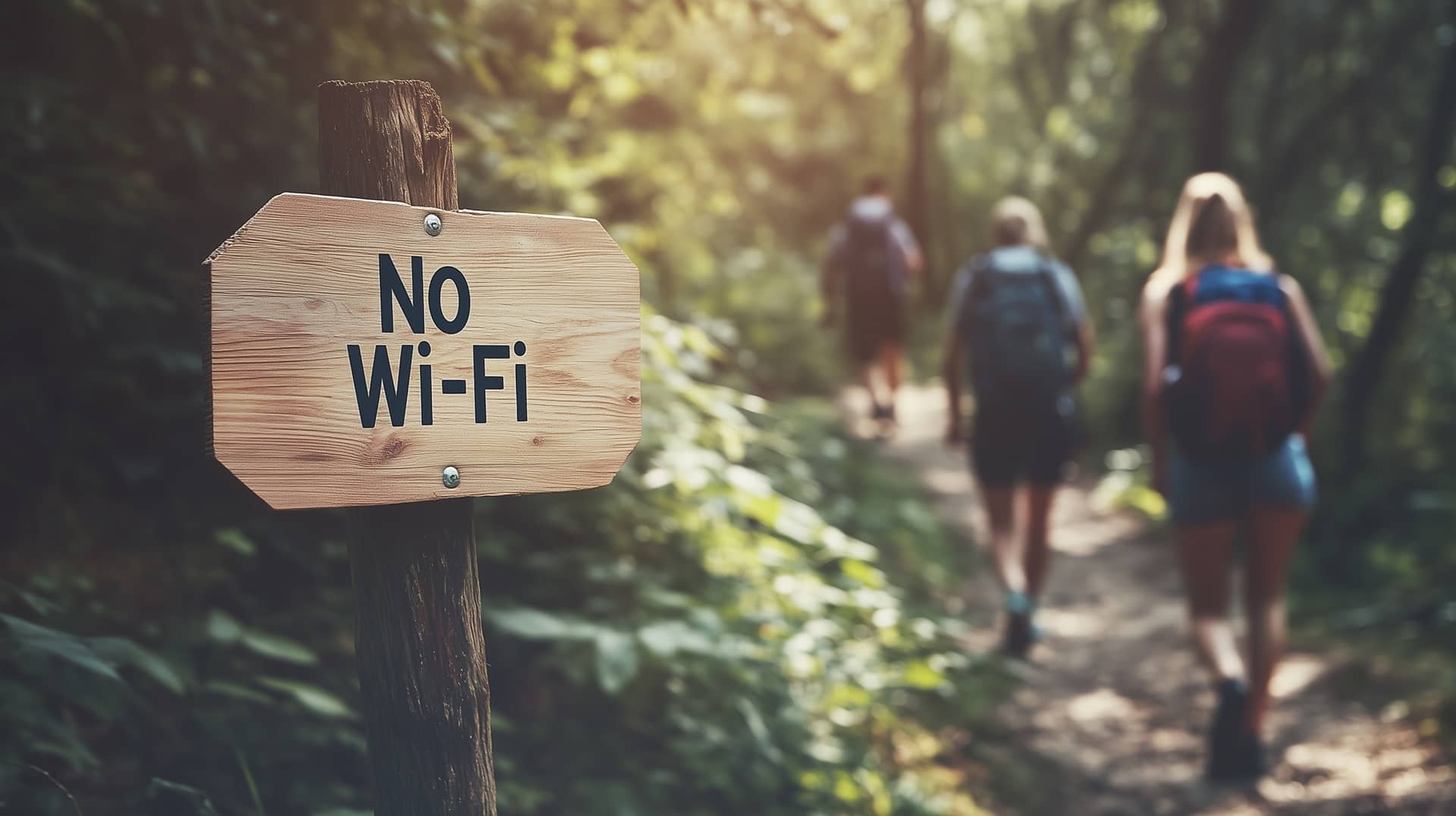 Waldweg mit No WiFi Schild | Elf Bar Elfa
