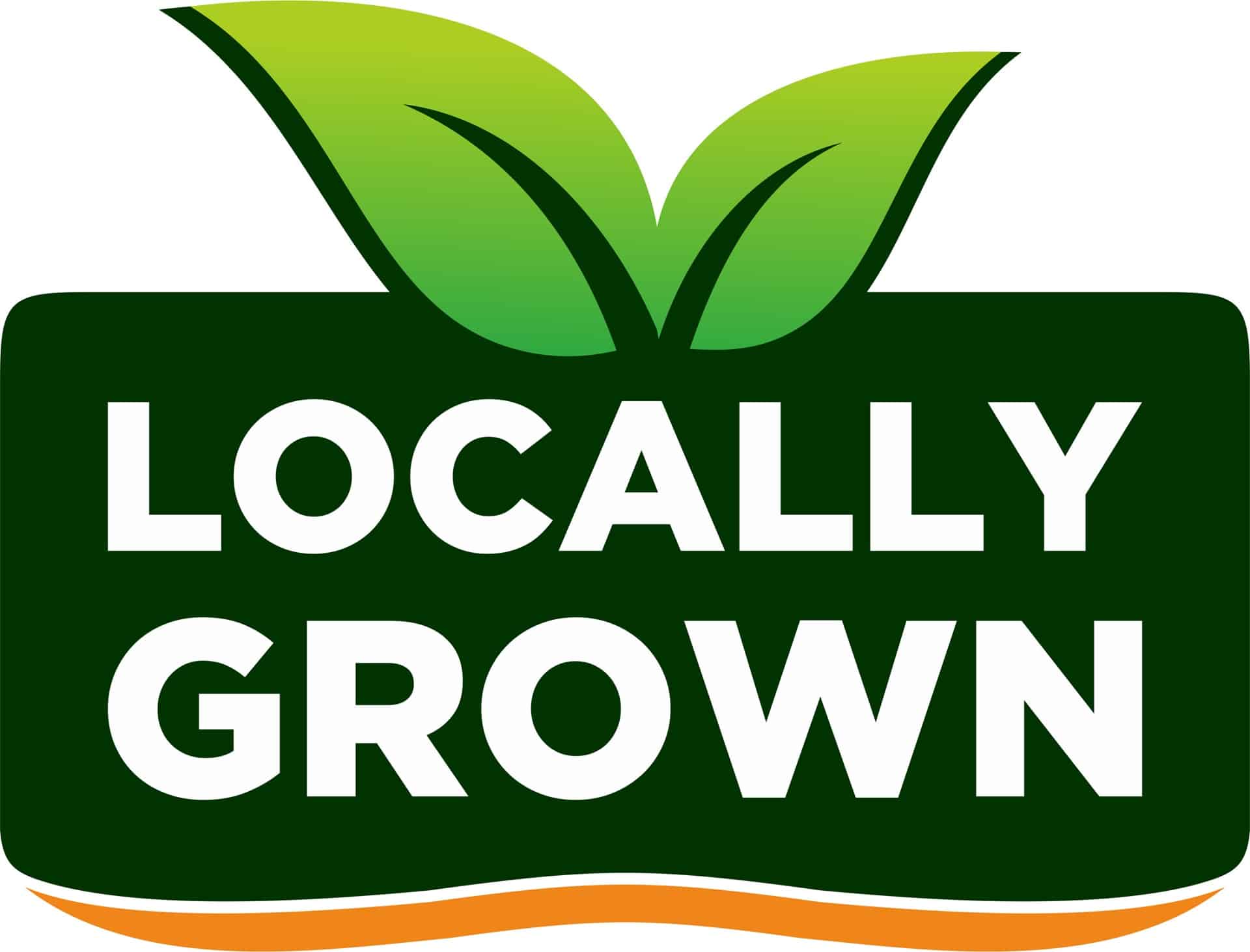 Logo mit Schriftzug Locally Grown und grünen Blättern | Franz Keller Weingut